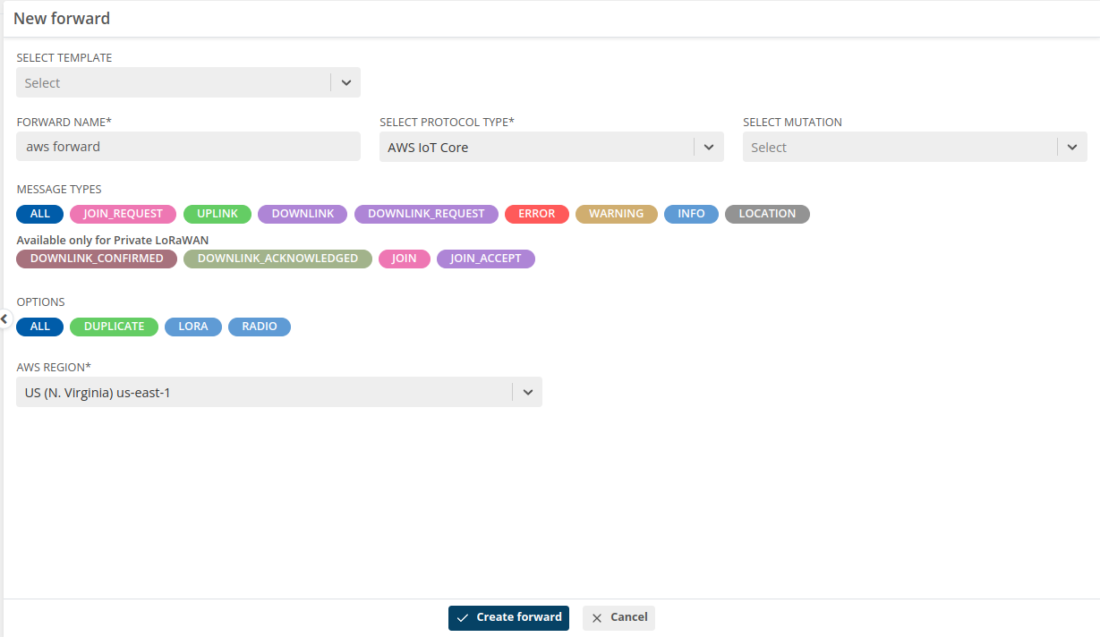 AWS Forward form