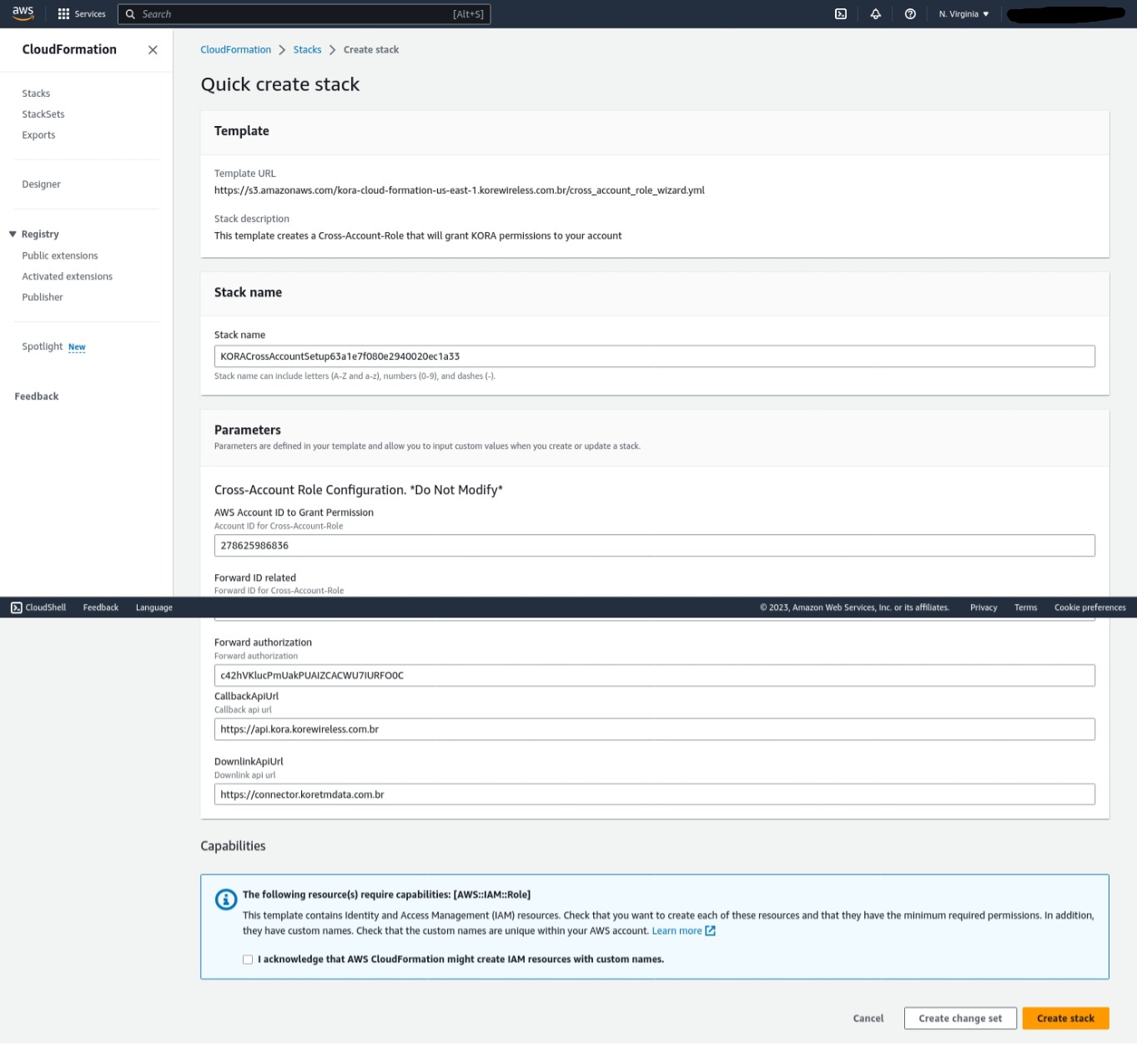 Create Stack in CloudFormation