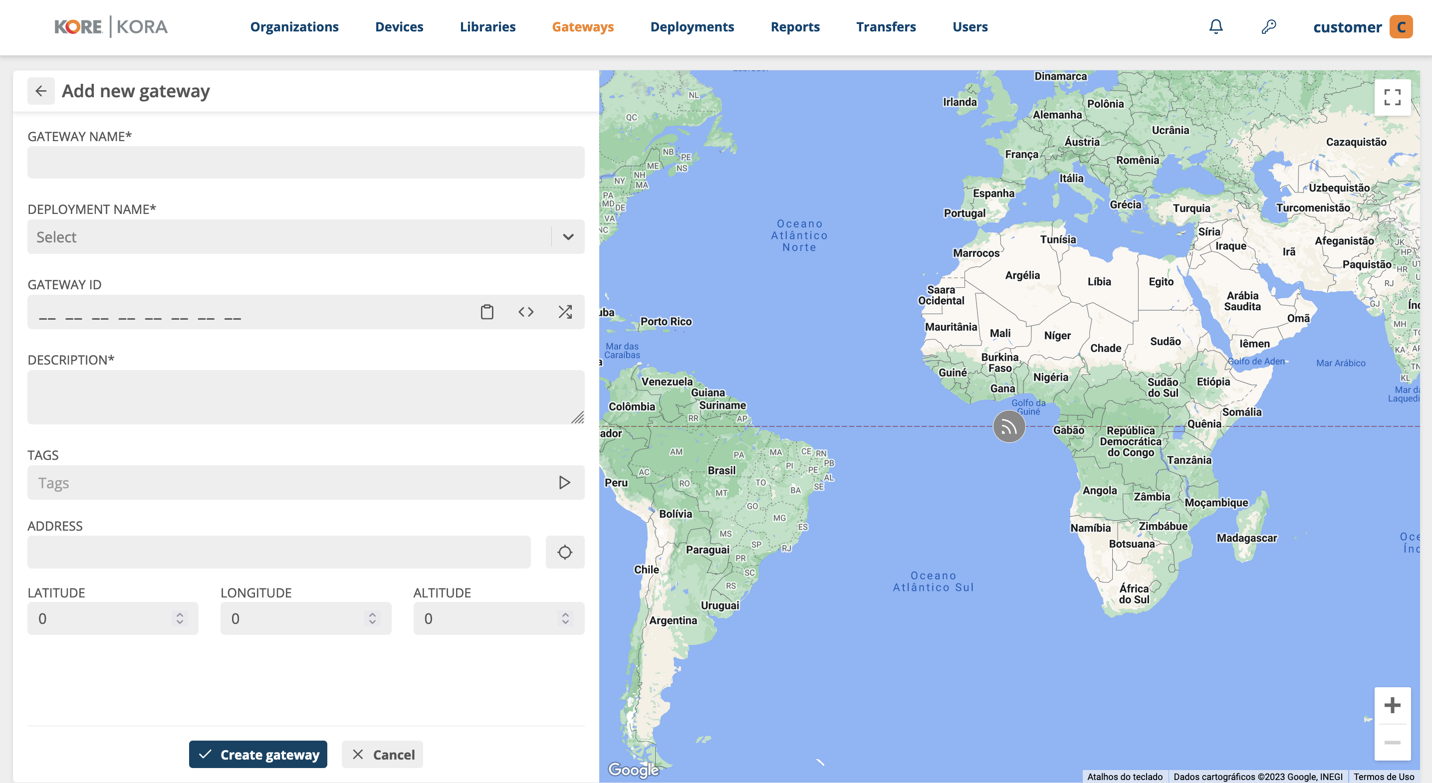 Creating gateway - Step 2