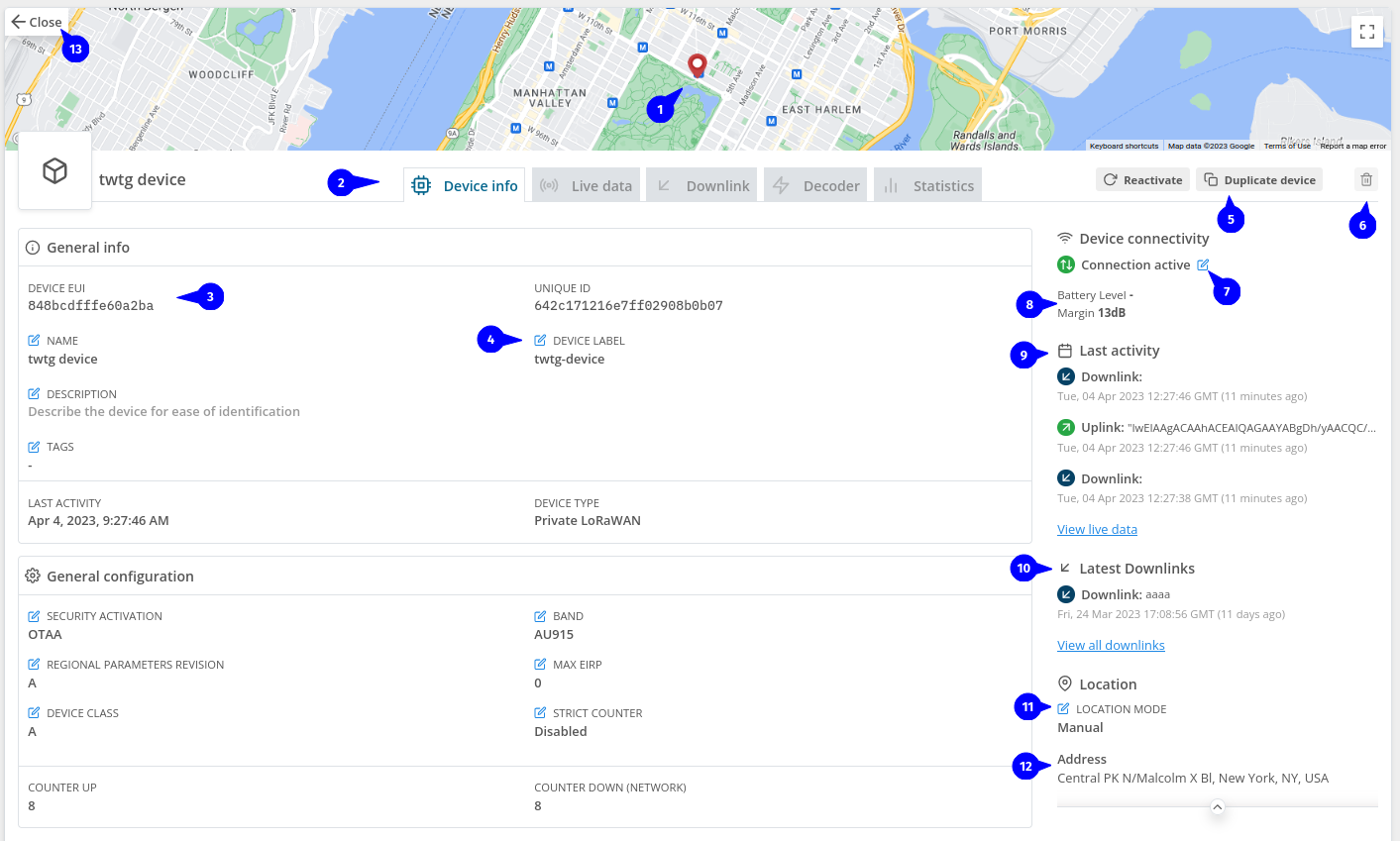 device info