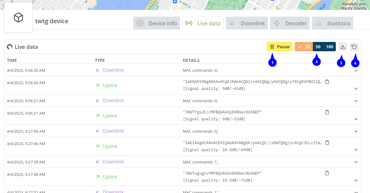 device live data