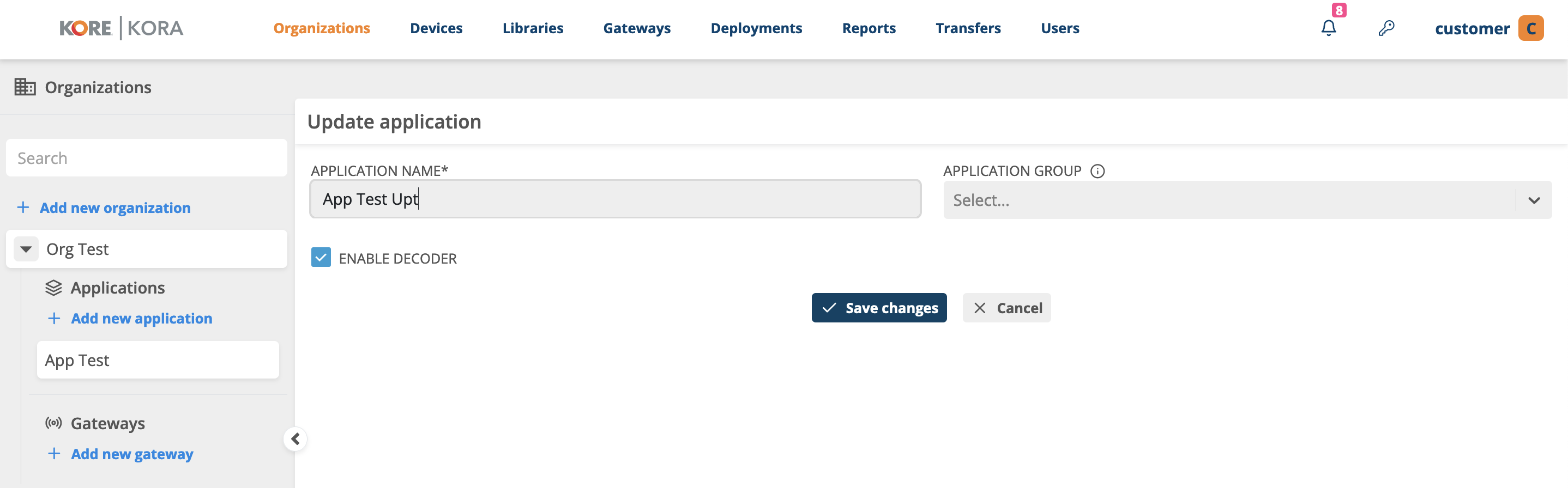 Updating application - Step 2